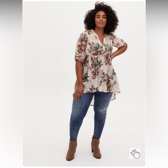 Torrid Chiffon Hi-Low Tunic Top - Picture 1 of 8